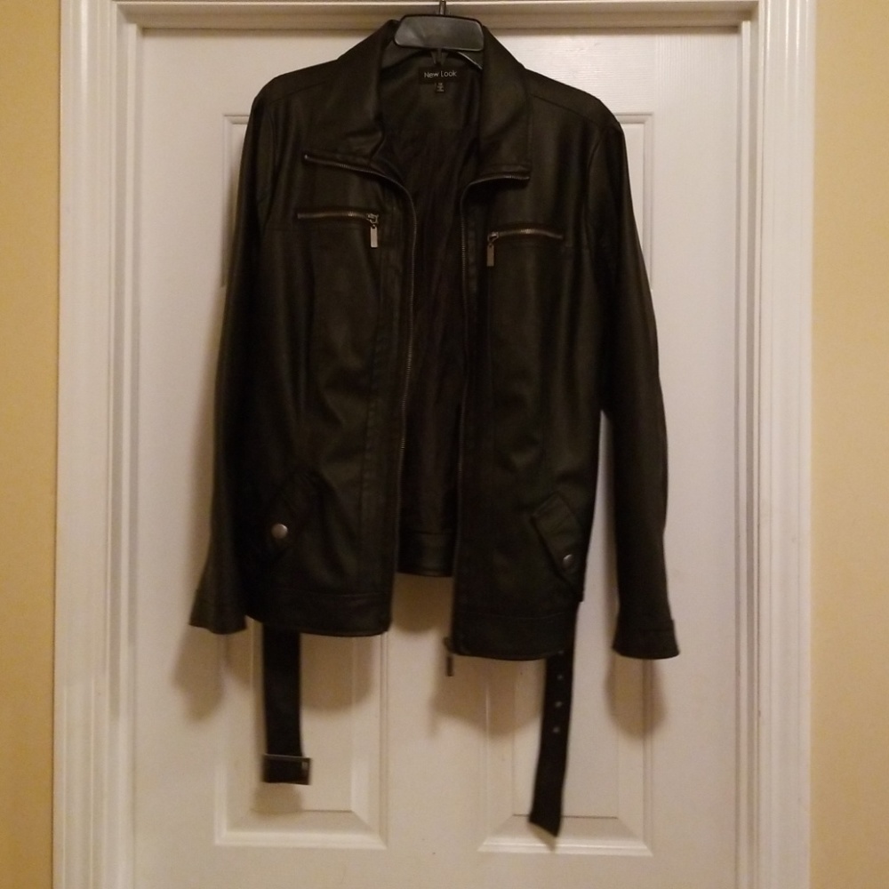 NWOT New Look Faux Black Leather Coat